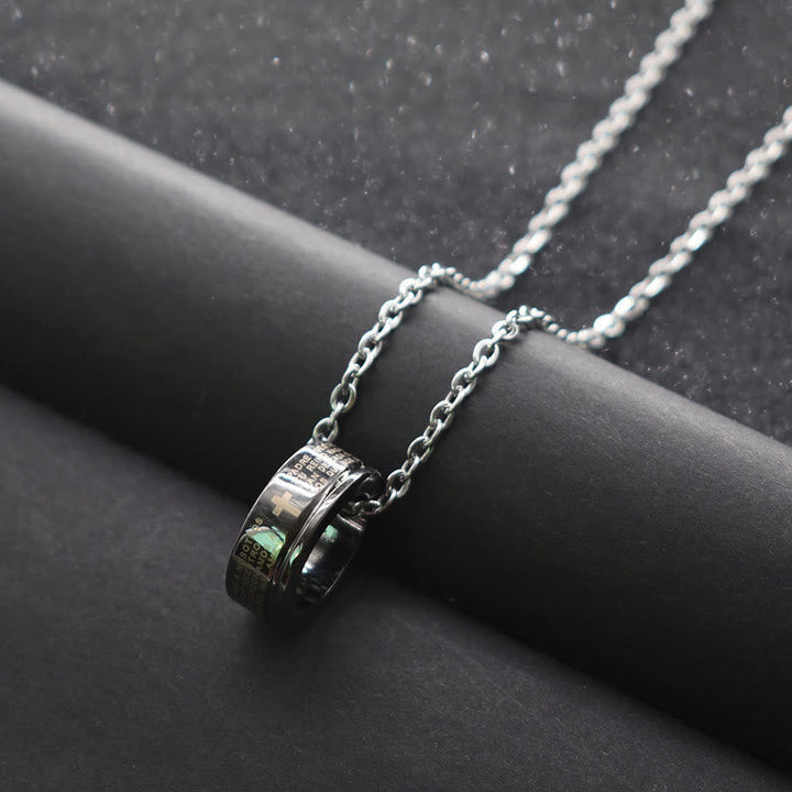 Combination Style Bible Verse Ring & Chain Necklace