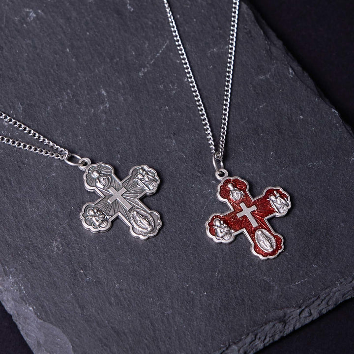 Classic Style Carmelite Five-in-One Four-Way Cross Pendant Alloy Necklace