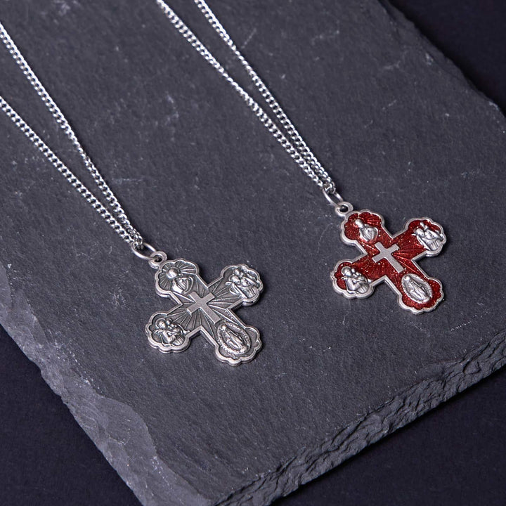Classic Style Carmelite Five-in-One Four-Way Cross Pendant Alloy Necklace
