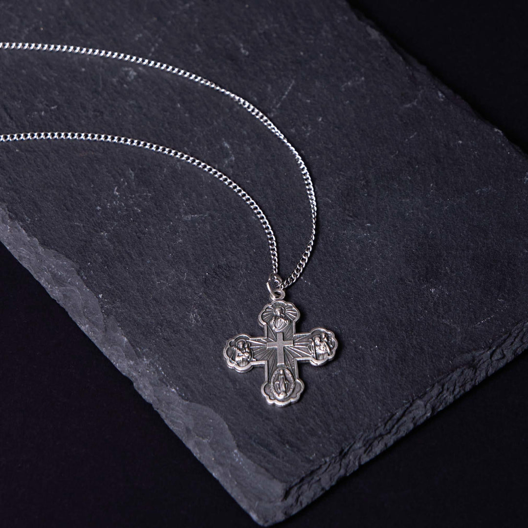 Classic Style Carmelite Five-in-One Four-Way Cross Pendant Alloy Necklace
