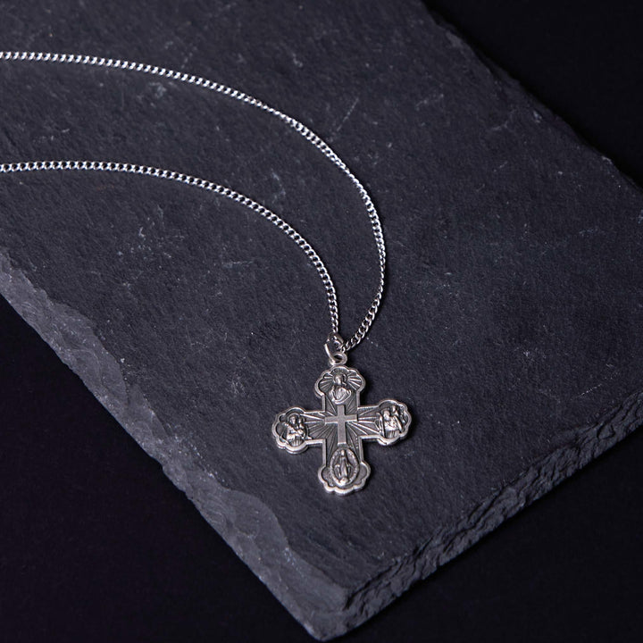 Classic Style Carmelite Five-in-One Four-Way Cross Pendant Alloy Necklace