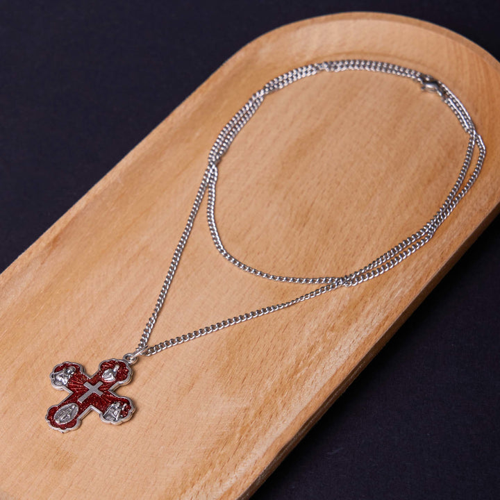 Classic Style Carmelite Five-in-One Four-Way Cross Pendant Alloy Necklace