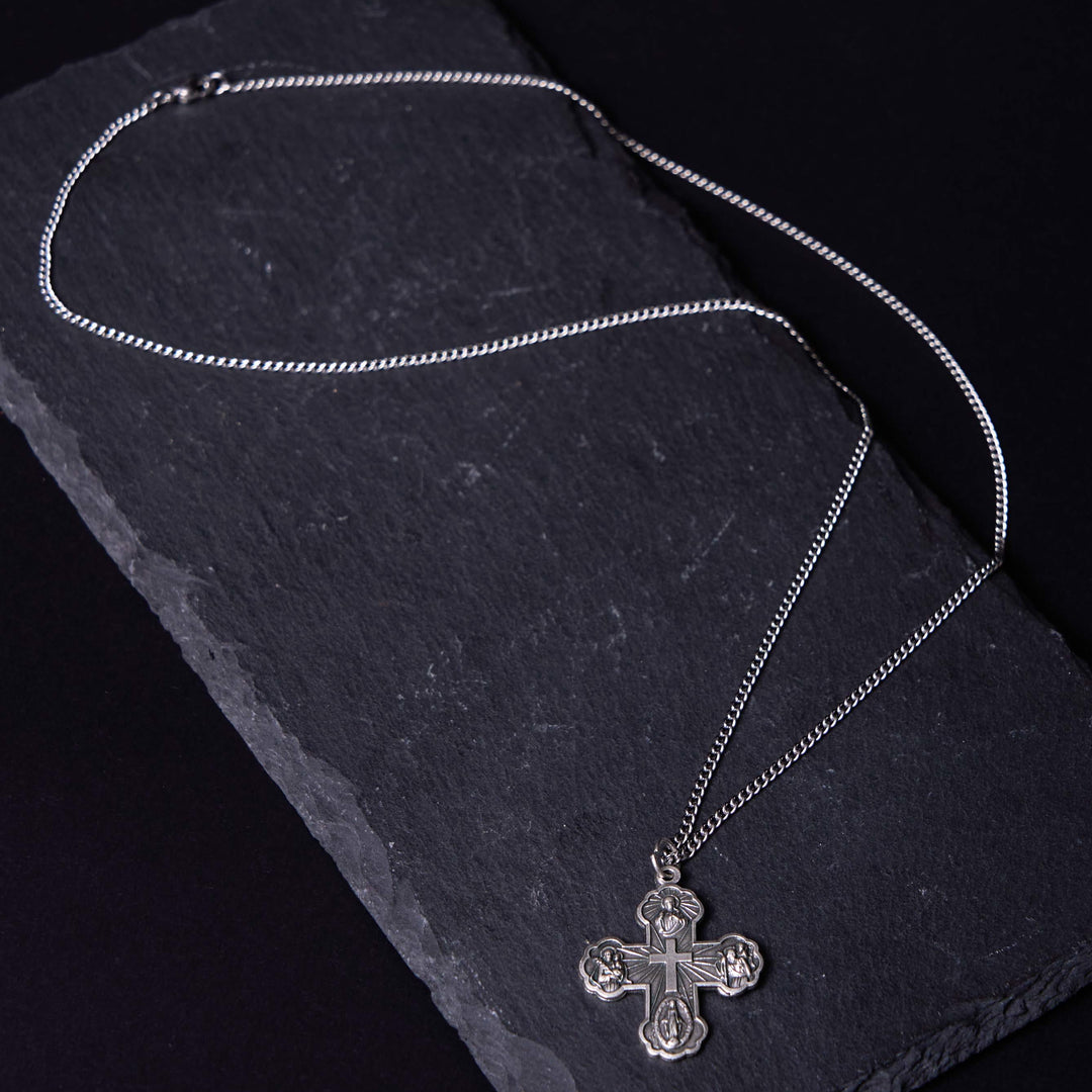 Classic Style Carmelite Five-in-One Four-Way Cross Pendant Alloy Necklace