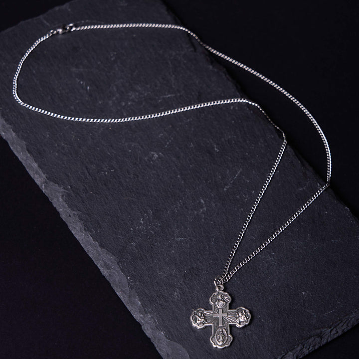 Classic Style Carmelite Five-in-One Four-Way Cross Pendant Alloy Necklace