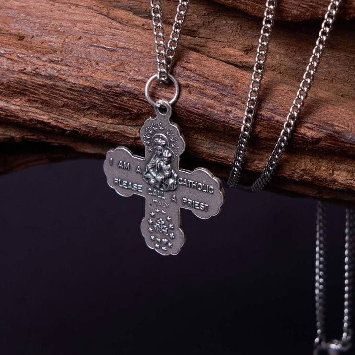 Classic Style Carmelite Five-in-One Four-Way Cross Pendant Alloy Necklace