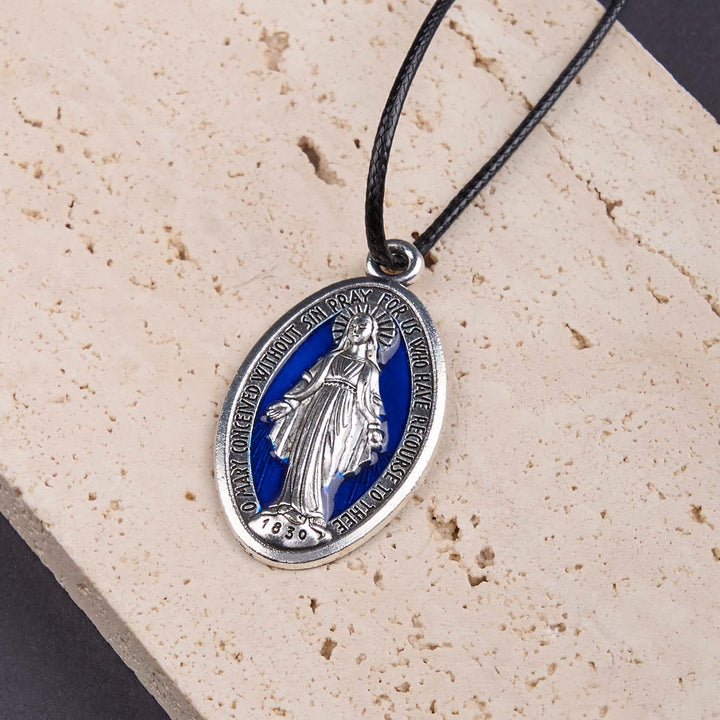 Classic Style Miraculous Medal of Our Lady Pendant Necklace