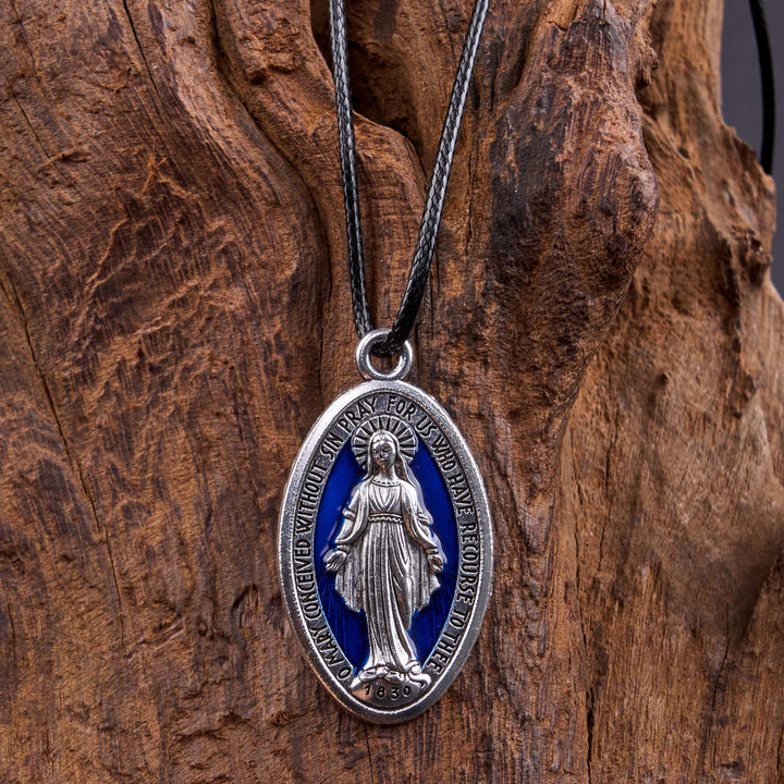 Classic Style Miraculous Medal of Our Lady Pendant Necklace