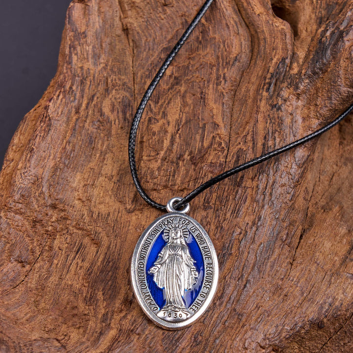 Classic Style Miraculous Medal of Our Lady Pendant Necklace