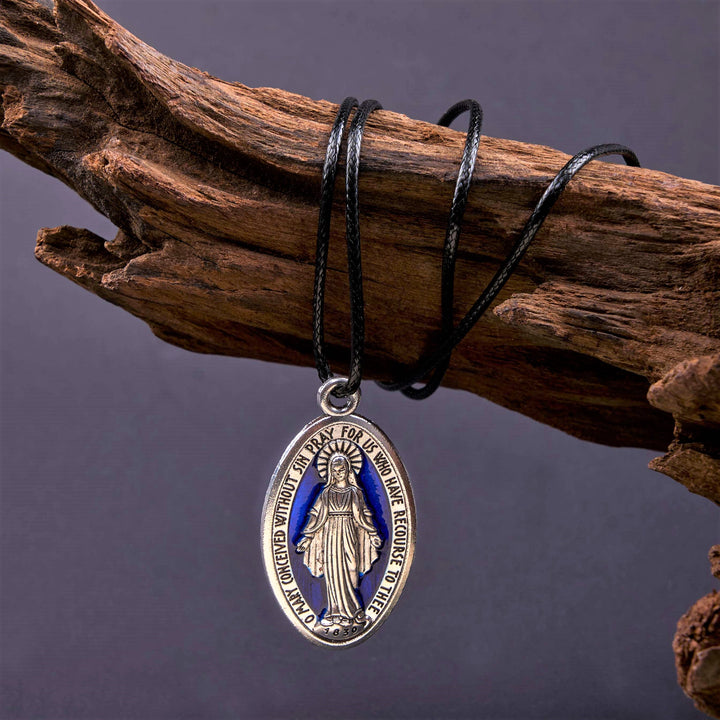 Classic Style Miraculous Medal of Our Lady Pendant Necklace