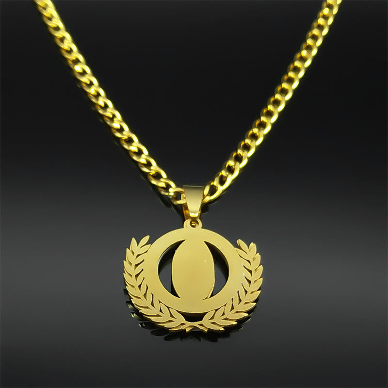 Classic Style Olive Branch with Our Lady of Guadalupe Rhinestones Pendant Necklace