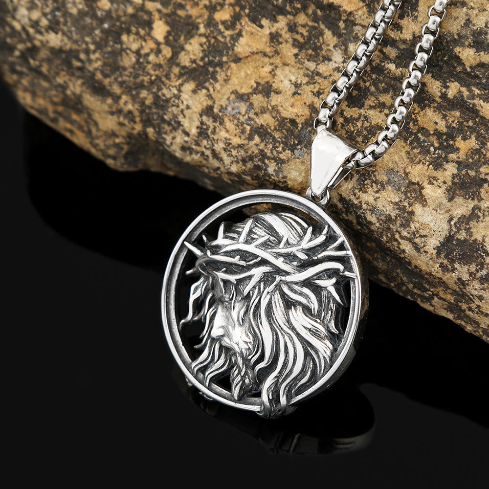 Retro Punk Style Crown of Thorns of Jesus Pendant Necklace