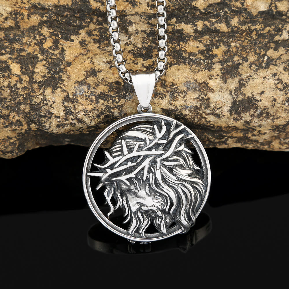 Retro Punk Style Crown of Thorns of Jesus Pendant Necklace
