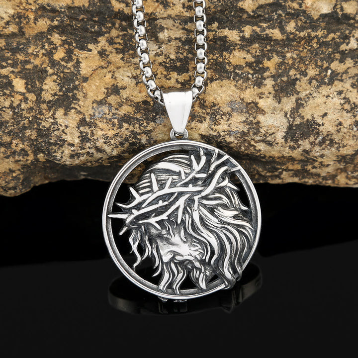 Retro Punk Style Crown of Thorns of Jesus Pendant Necklace