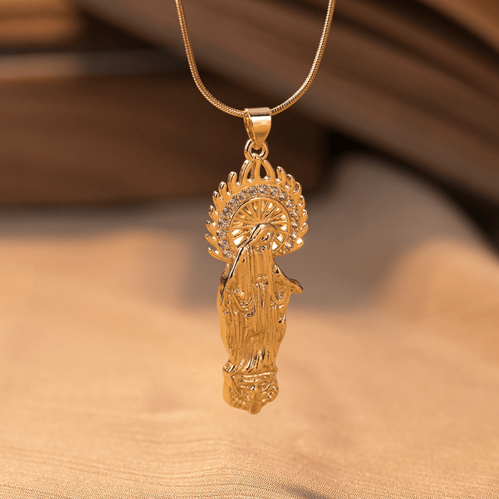 Luxury Style Assumption of Virgin Mary Our Lady of Guadalupe Pendant Necklace