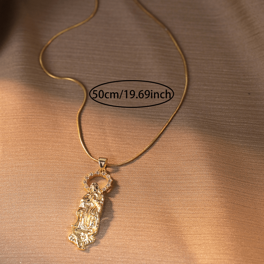 Luxury Style Assumption of Virgin Mary Our Lady of Guadalupe Pendant Necklace