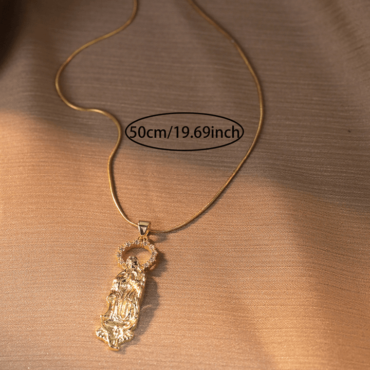 Luxury Style Assumption of Virgin Mary Our Lady of Guadalupe Pendant Necklace