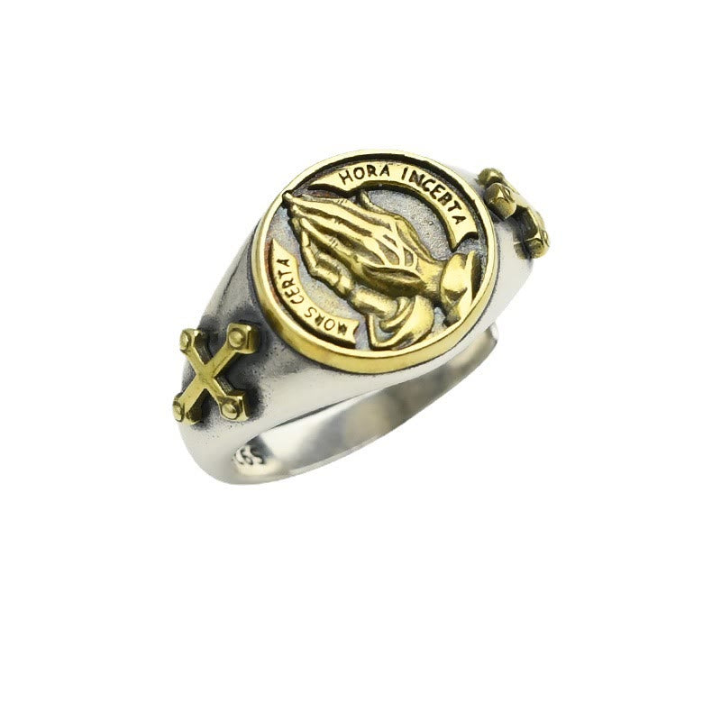 Classic Style Praying Hands Titanium Ring