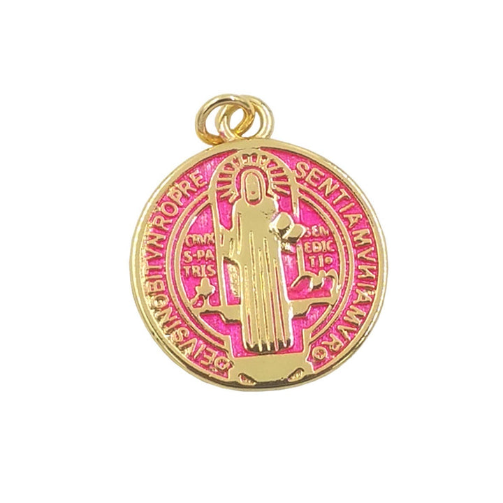 Refined Style St. Benedict Gold Plated Brass Pendant Necklace