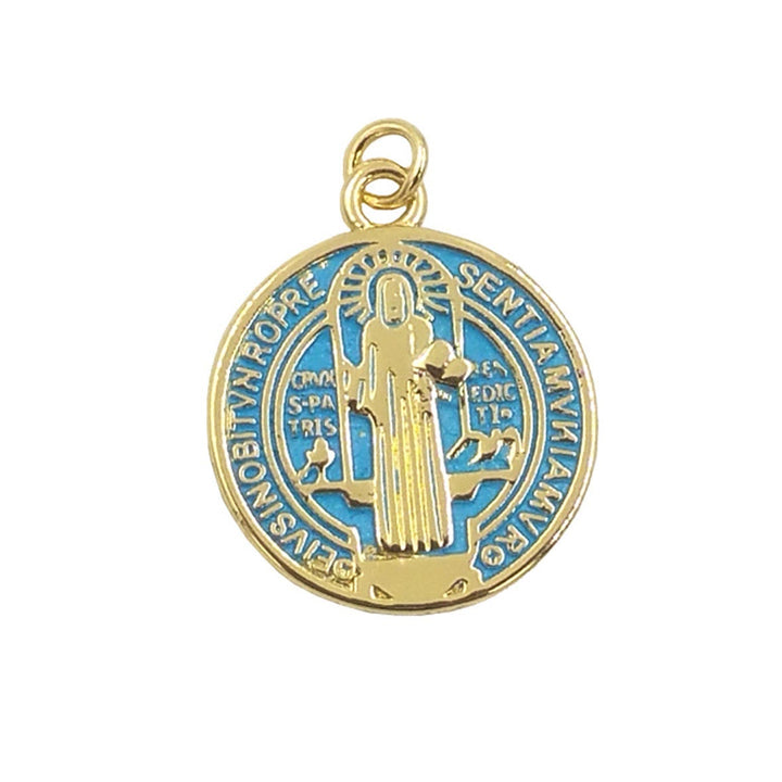 Refined Style St. Benedict Gold Plated Brass Pendant Necklace
