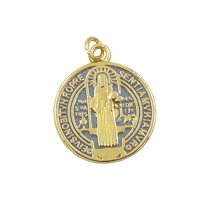 Refined Style St. Benedict Gold Plated Brass Pendant Necklace