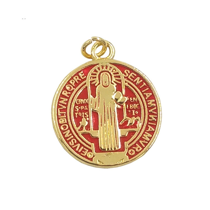 Refined Style St. Benedict Gold Plated Brass Pendant Necklace