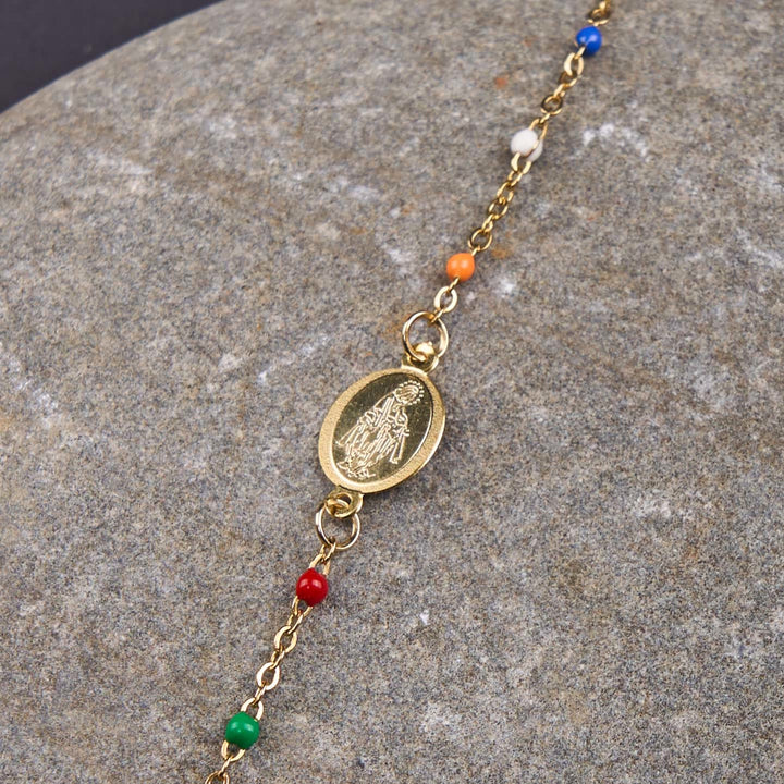 Fresh Elegant Style Colorful Clavicle Chain Necklace with Cross & 5 Medals Options