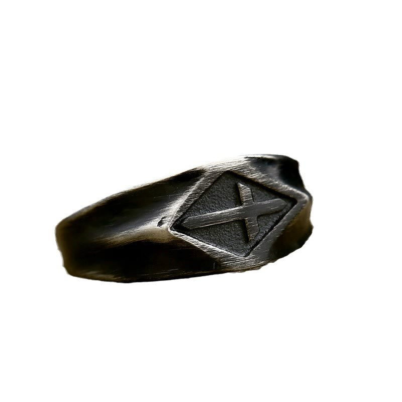 Retro Style Vintage Cross Titanium Steel Ring