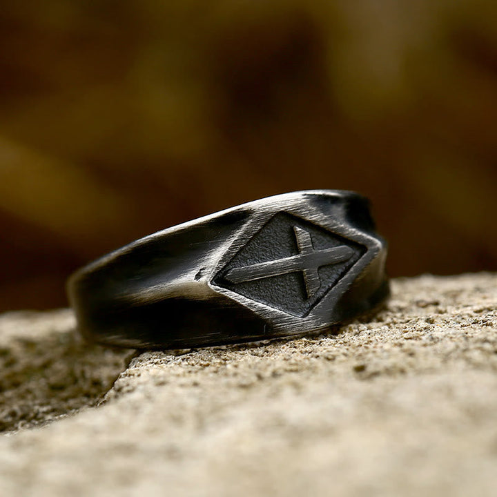 Retro Style Vintage Cross Titanium Steel Ring