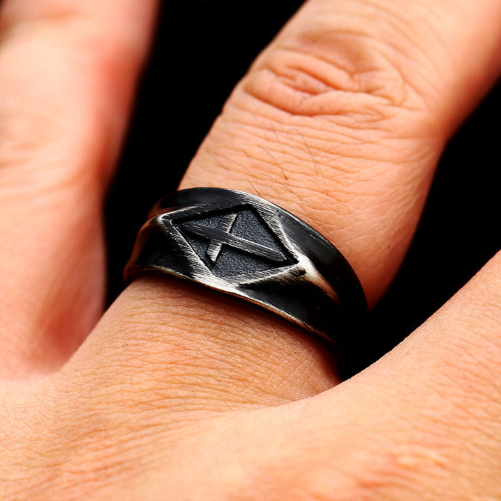 Retro Style Vintage Cross Titanium Steel Ring