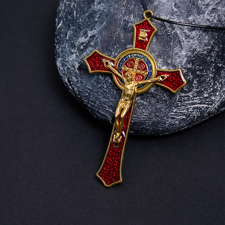 Classic Style Red/Blue Crafted Crucifix Big Size Pendant Necklace(5 color)