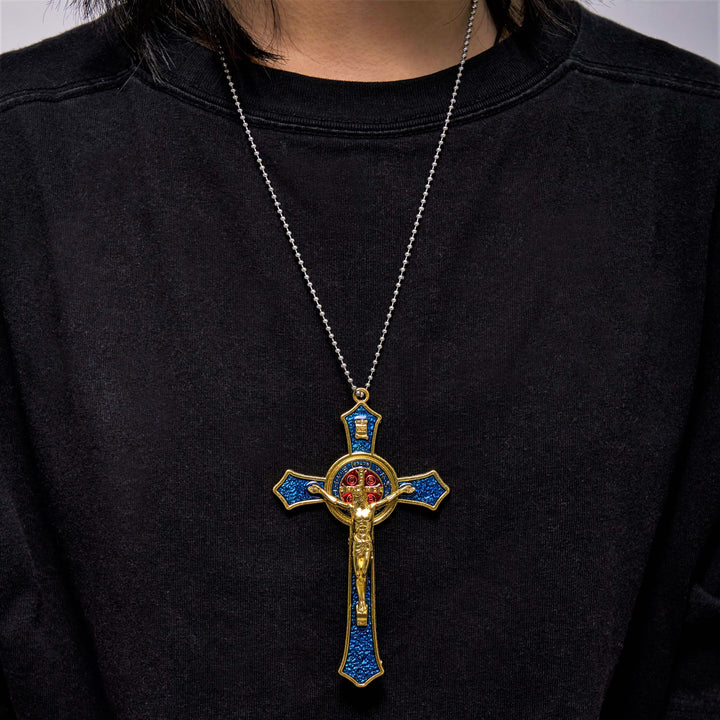 Classic Style Red/Blue Crafted Crucifix Big Size Pendant Necklace(5 color)