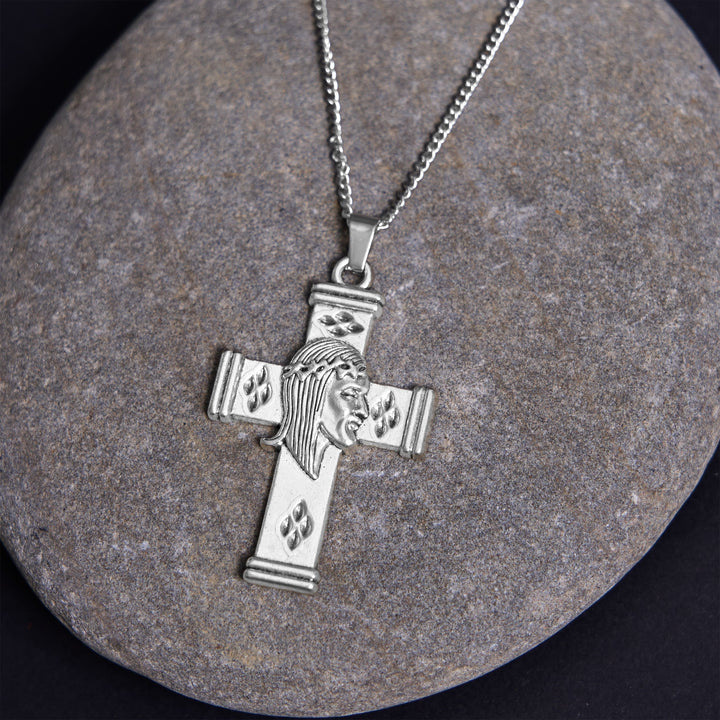 Retro Style Jesus Icon Cross Protection Pendant Necklace