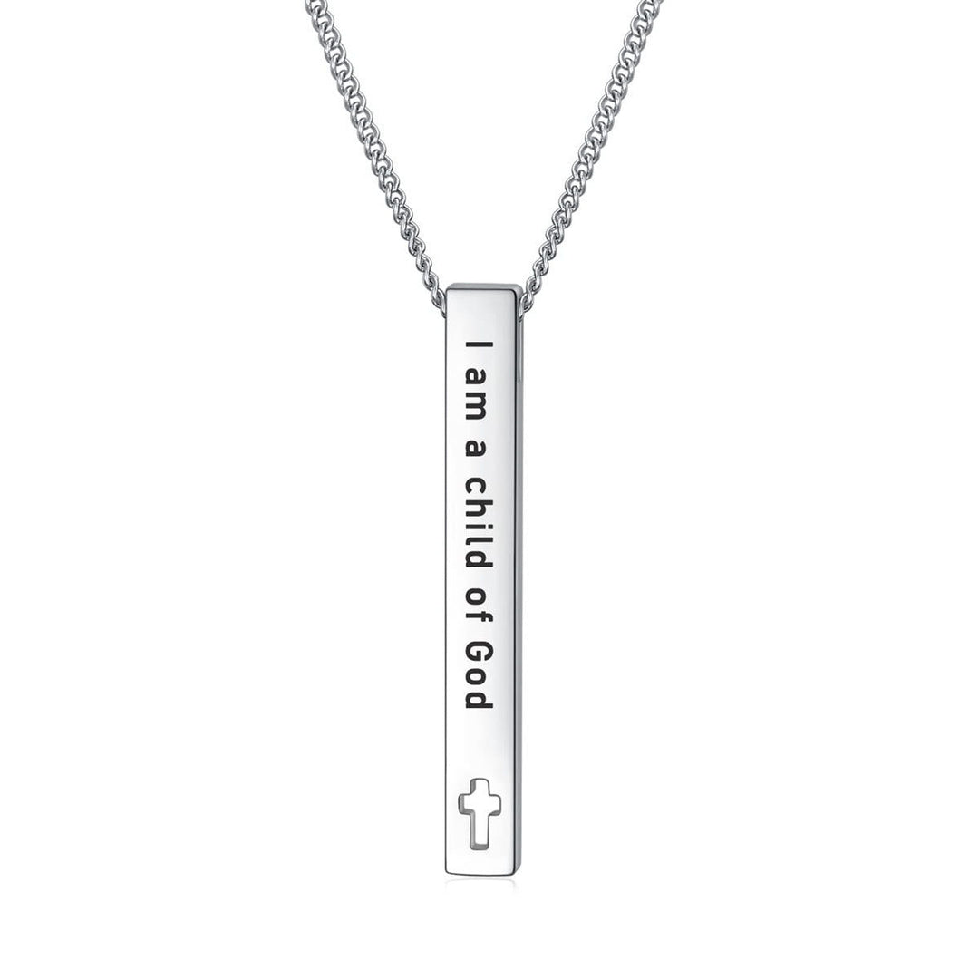 Minimalist Design Style Bible Verse Strength Faith Inspiration Pendant Necklace (8 Verses)