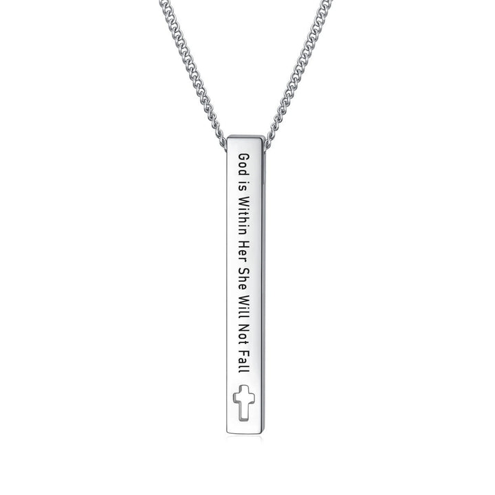 Minimalist Design Style Bible Verse Strength Faith Inspiration Pendant Necklace (8 Verses)