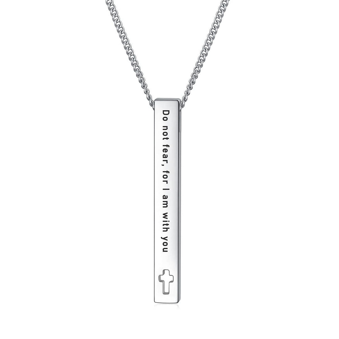 Minimalist Design Style Bible Verse Strength Faith Inspiration Pendant Necklace (8 Verses)