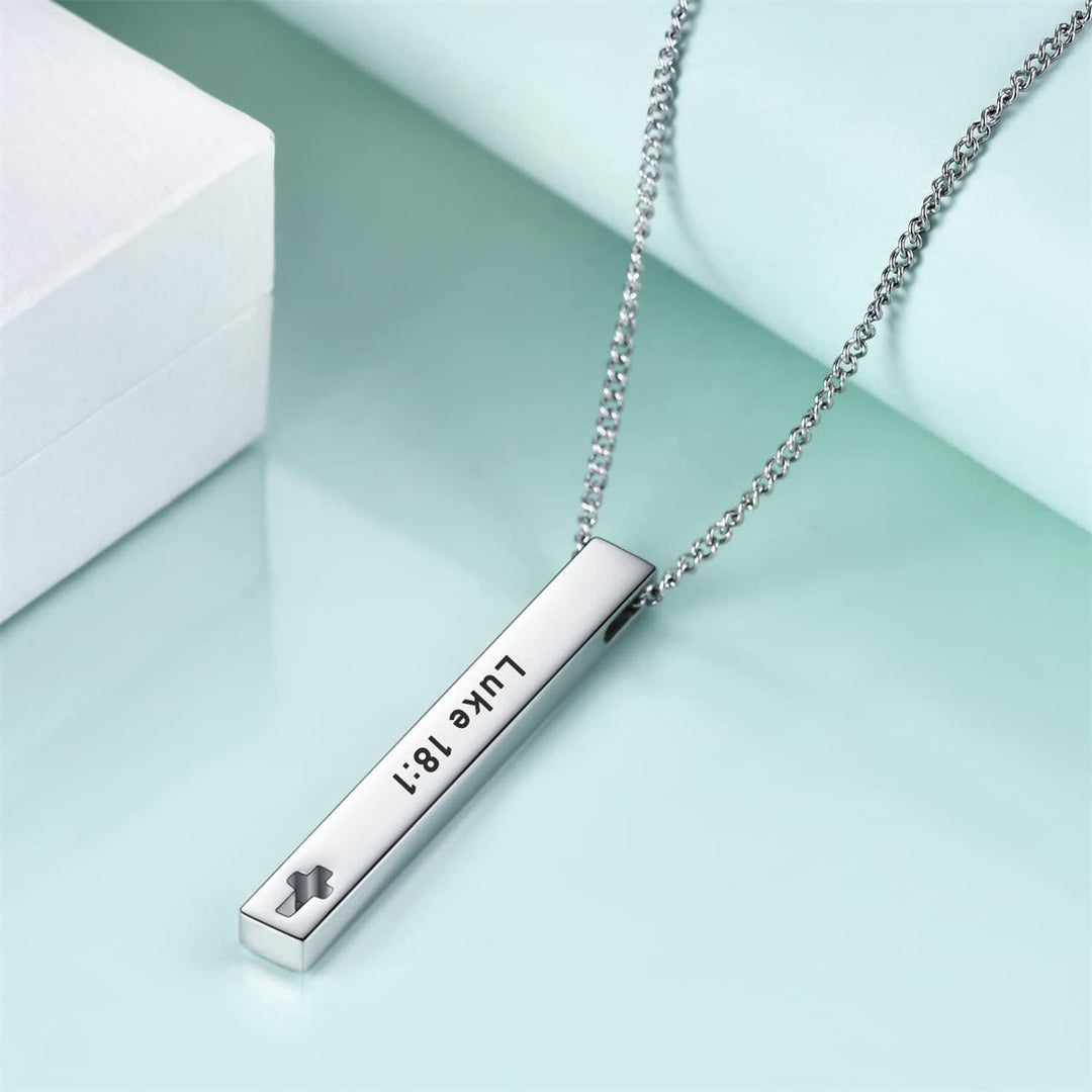Minimalist Design Style Bible Verse Strength Faith Inspiration Pendant Necklace (8 Verses)