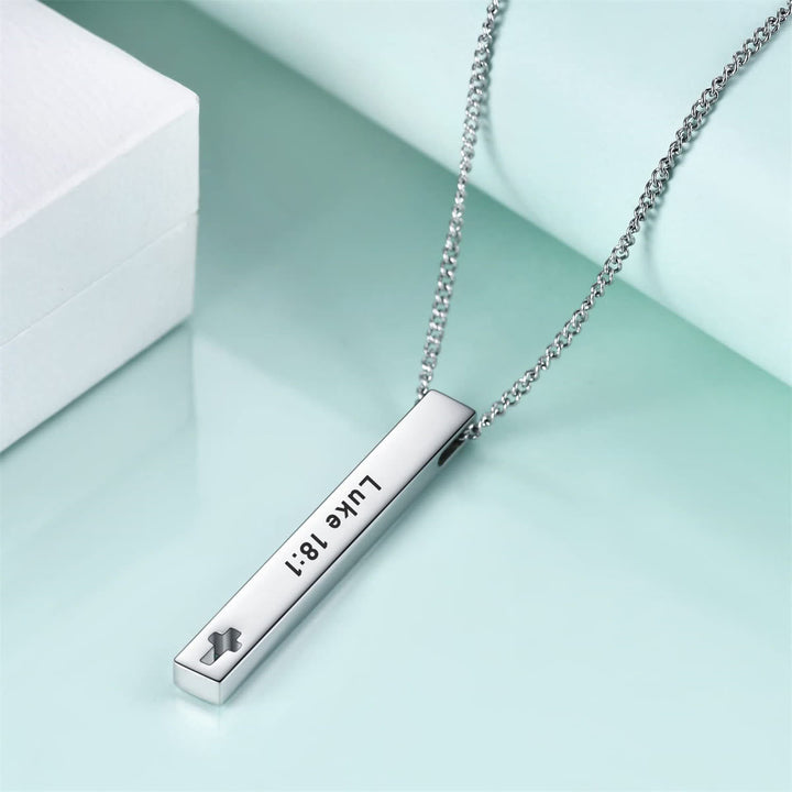 Minimalist Design Style Bible Verse Strength Faith Inspiration Pendant Necklace (8 Verses)