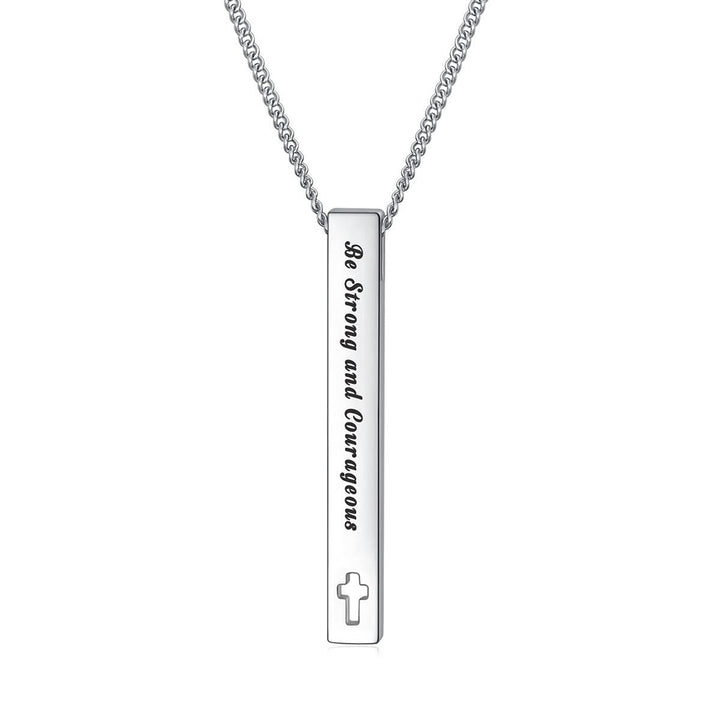 Minimalist Design Style Bible Verse Strength Faith Inspiration Pendant Necklace (8 Verses)