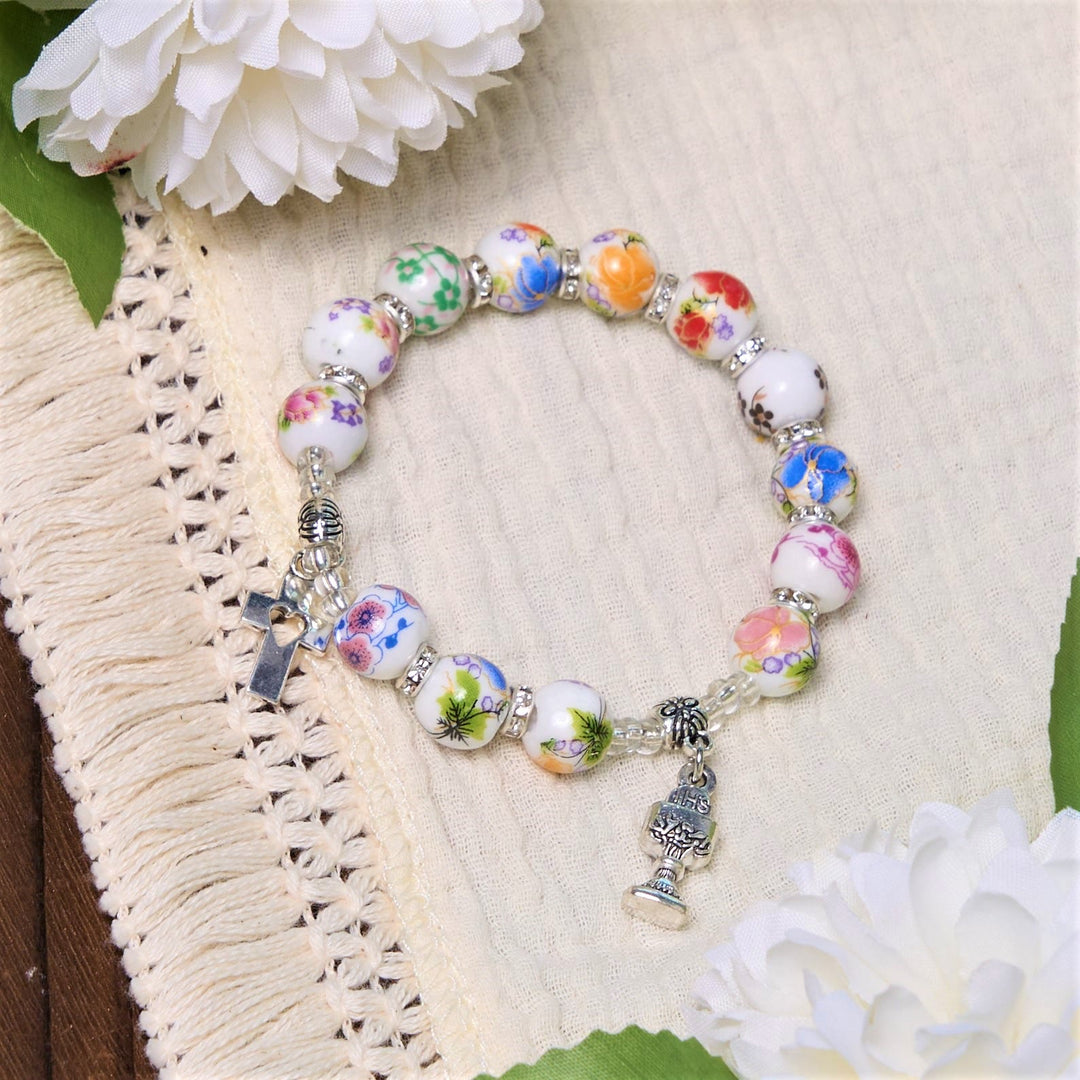 Colorful Style Ceramics Beads Holy Gail One Decade Bracelet