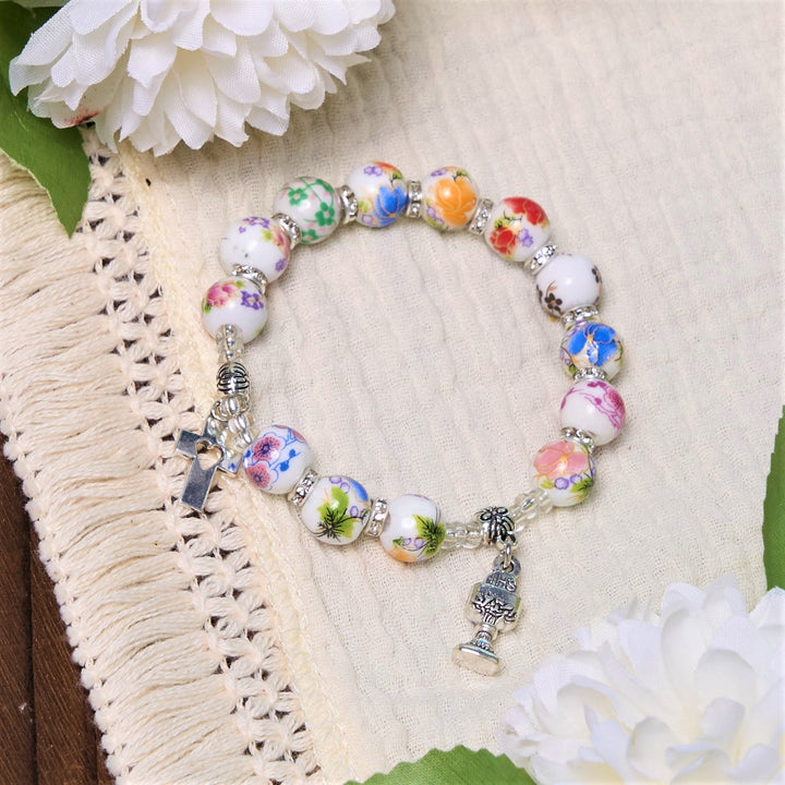 Colorful Style Ceramics Beads Holy Gail One Decade Bracelet