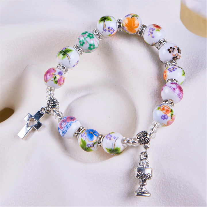 Colorful Style Ceramics Beads Holy Gail One Decade Bracelet