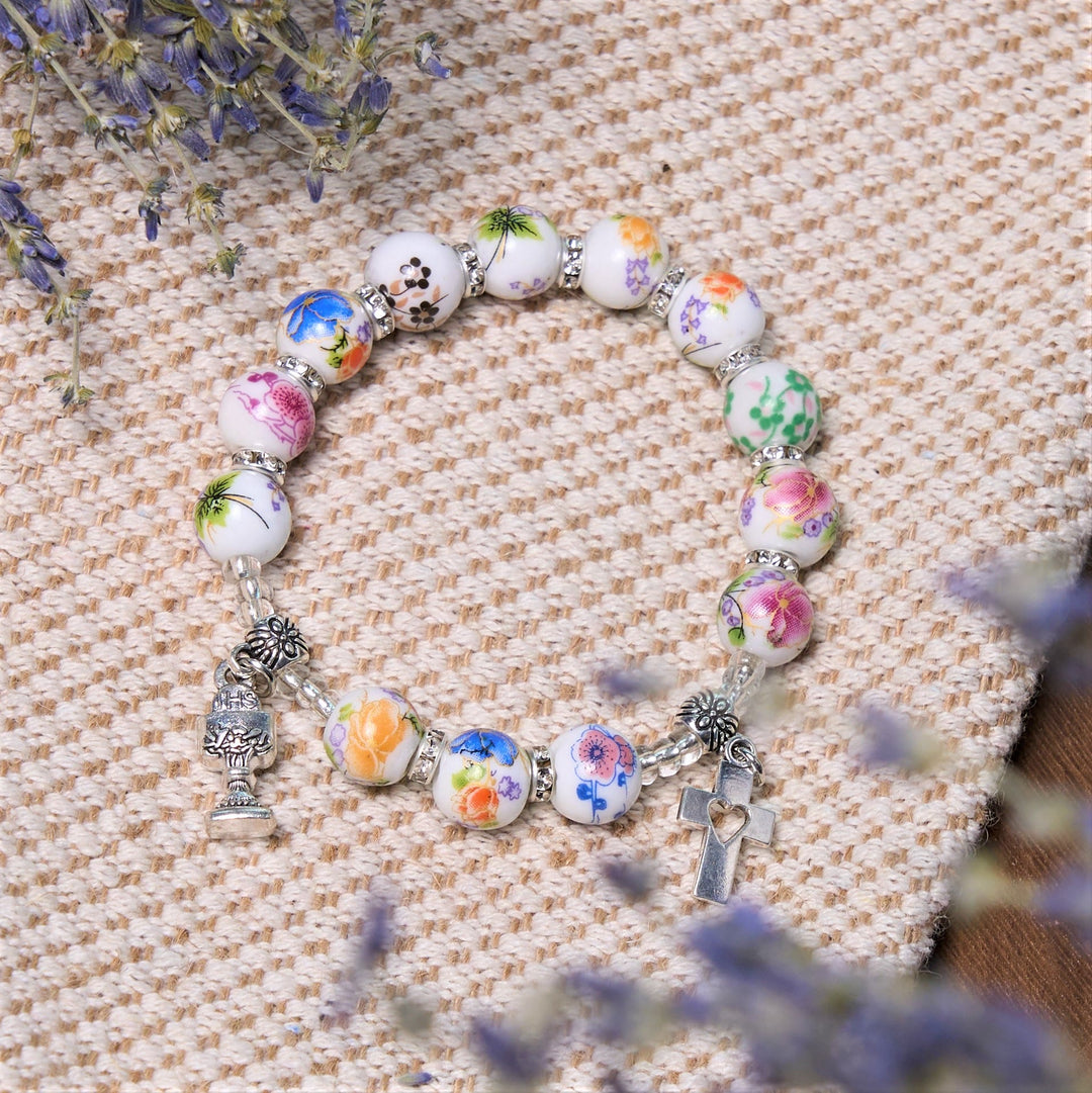 Colorful Style Ceramics Beads Holy Gail One Decade Bracelet