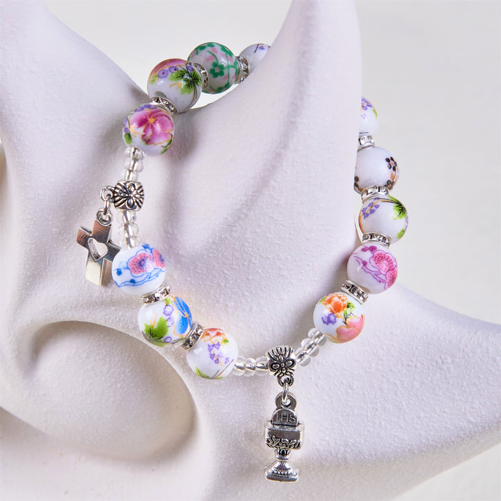 Colorful Style Ceramics Beads Holy Gail One Decade Bracelet