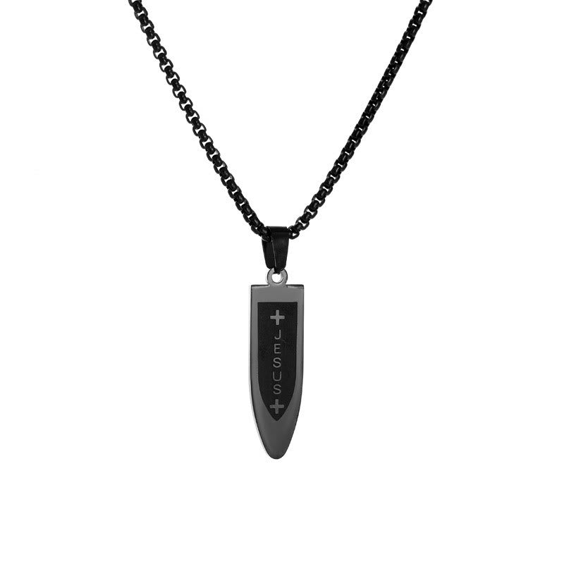Modern Style Engraved Divine Jesus Cross Pendant Necklace