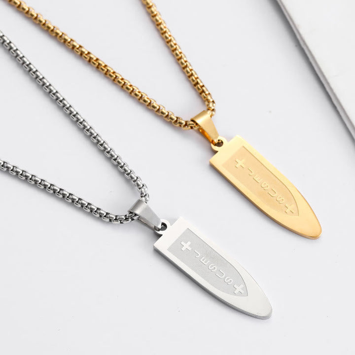 Modern Style Engraved Divine Jesus Cross Pendant Necklace
