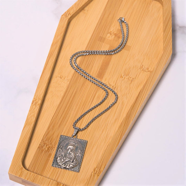 Classic Style Jesus & Mary Madonna and Child Saint Medal Pendant Necklace