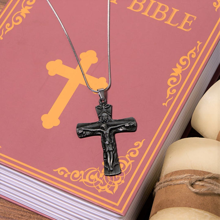 Classic Style Trinity Cross Father & Son & Holy Spirit Pendant Necklace