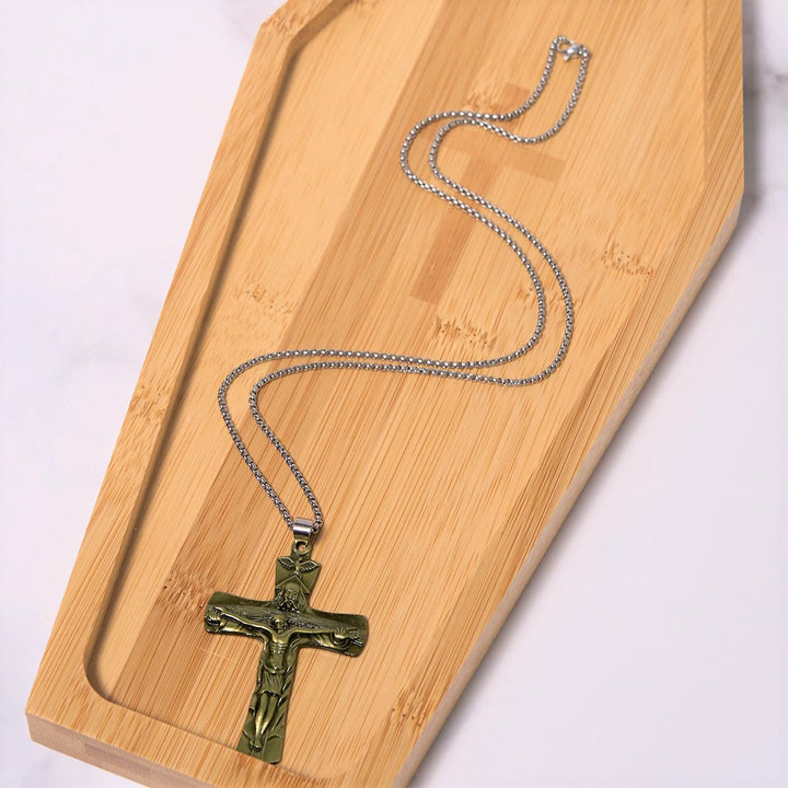Classic Style Trinity Cross Father & Son & Holy Spirit Pendant Necklace