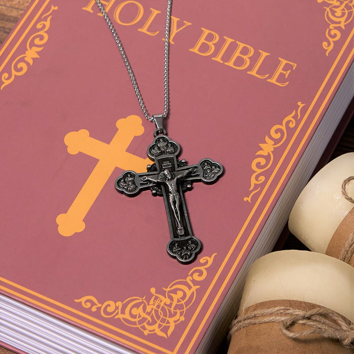 Classic Style Multicolor Craft Alloy Crucifix Faith Pendant Necklace