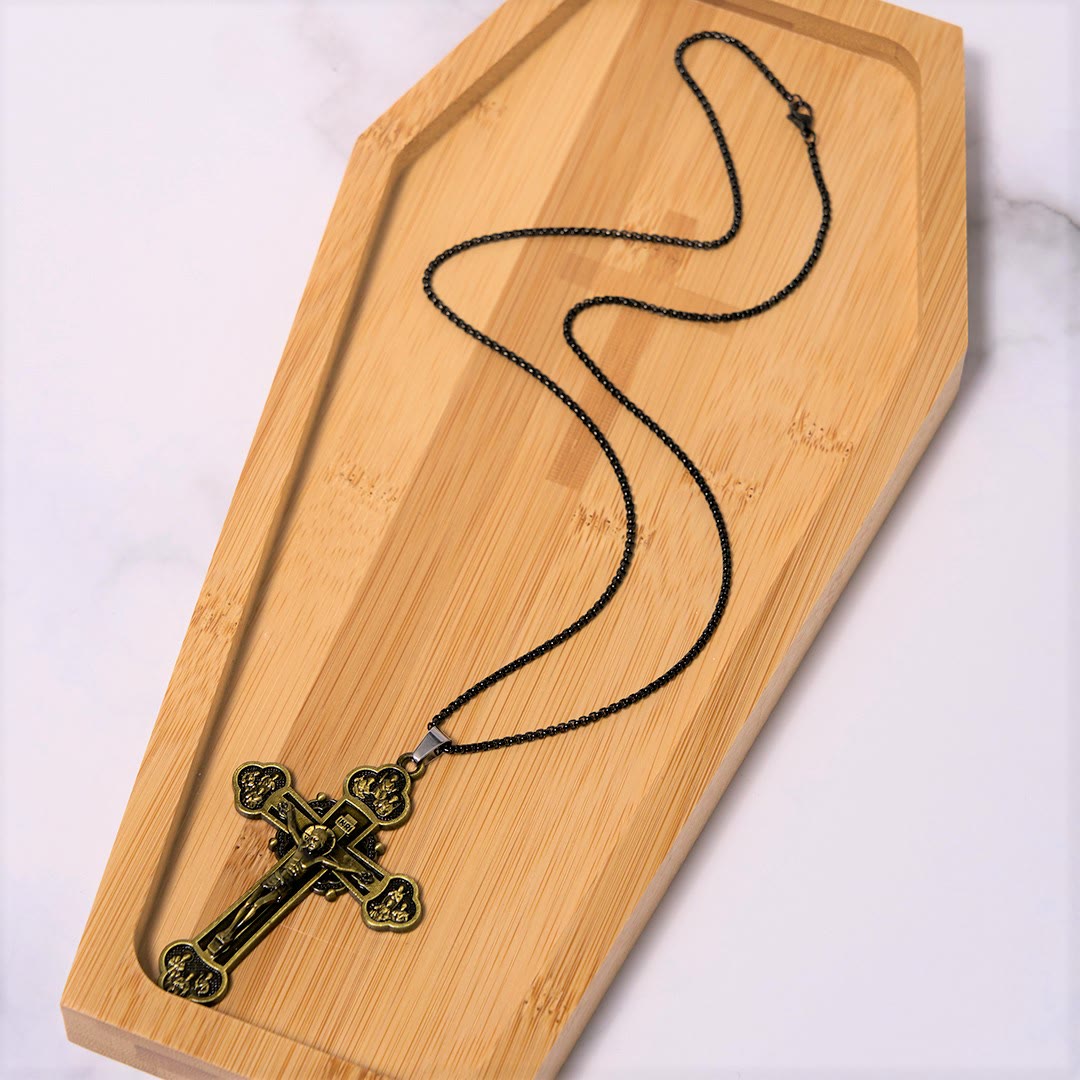 Classic Style Multicolor Craft Alloy Crucifix Faith Pendant Necklace